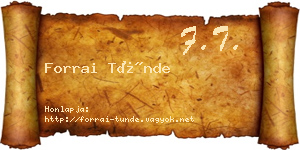 Forrai Tünde névjegykártya