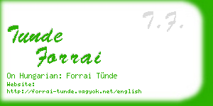 tunde forrai business card